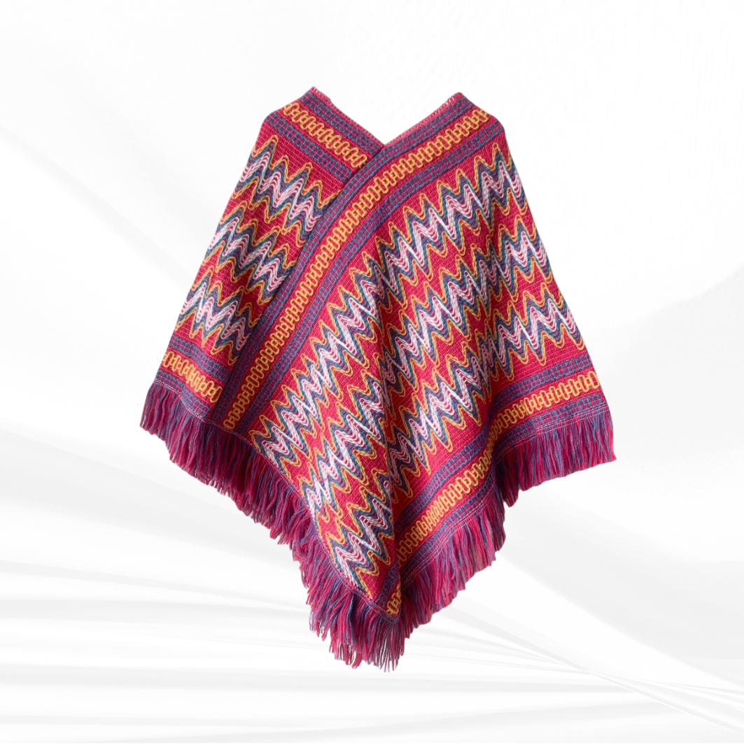 Womens Mexican poncho fashion