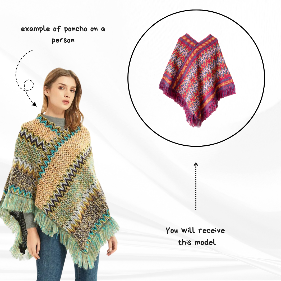 Womens Mexican poncho fashion