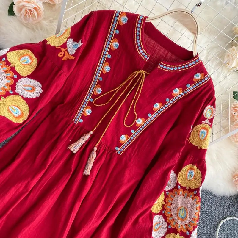 Mexican embroidered mini dress