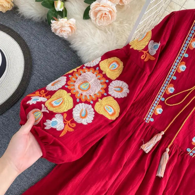 Mexican embroidered mini dress