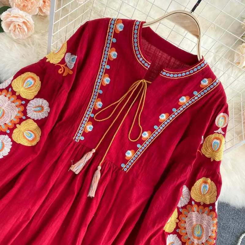 Mexican embroidered mini dress