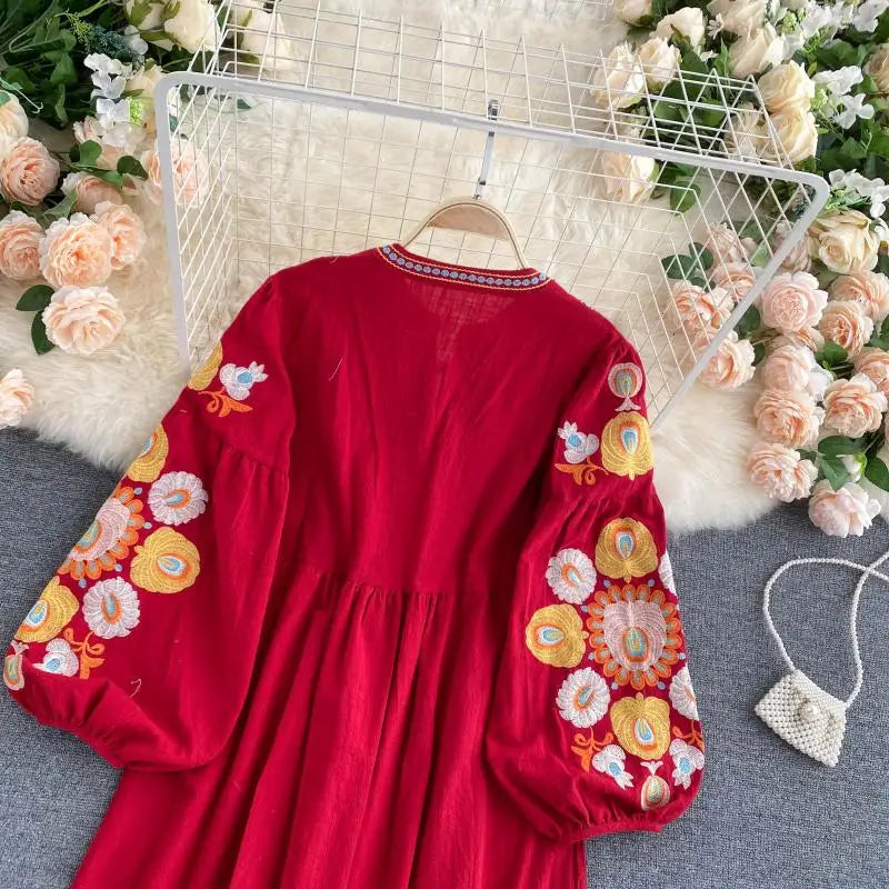 Mexican embroidered mini dress