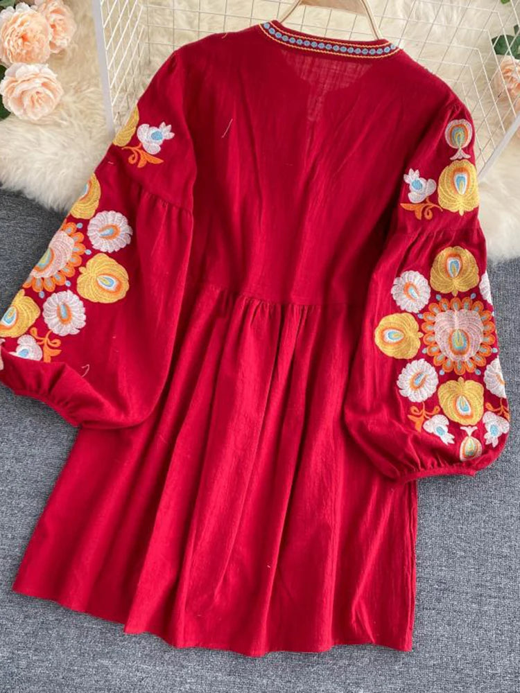 Mexican embroidered mini dress