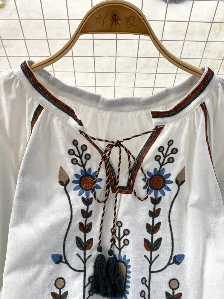 Vintage white mexican blouse