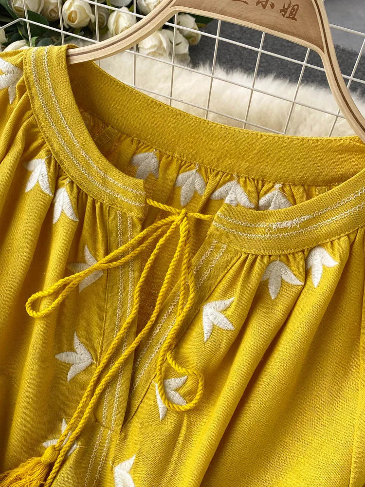 Mexican style yellow dress