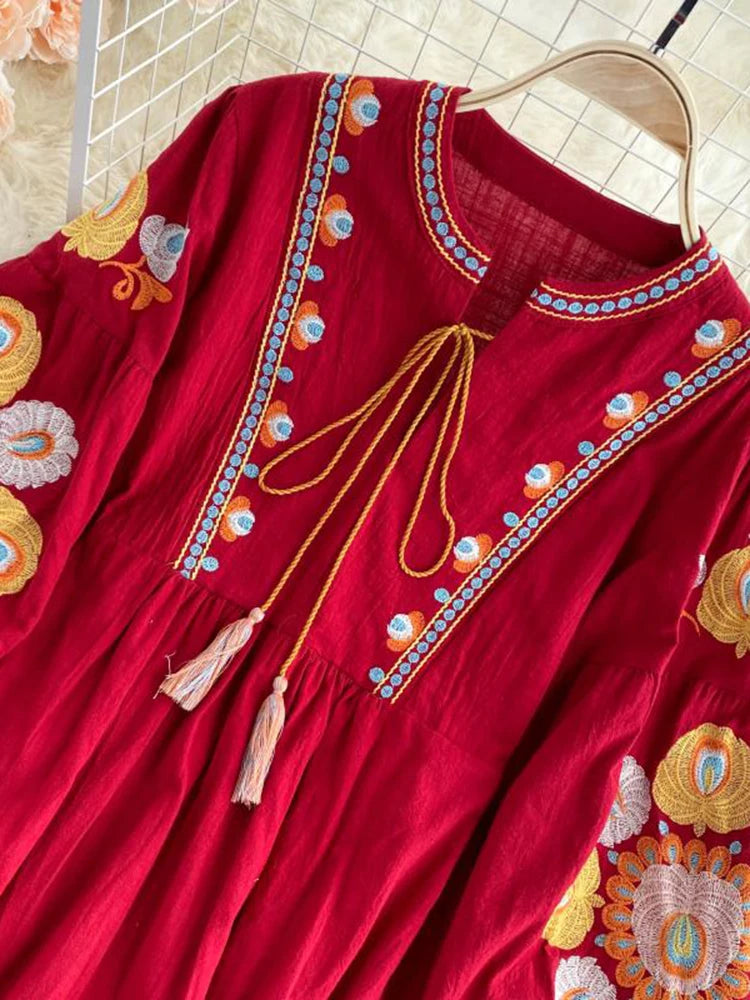 Mexican embroidered mini dress