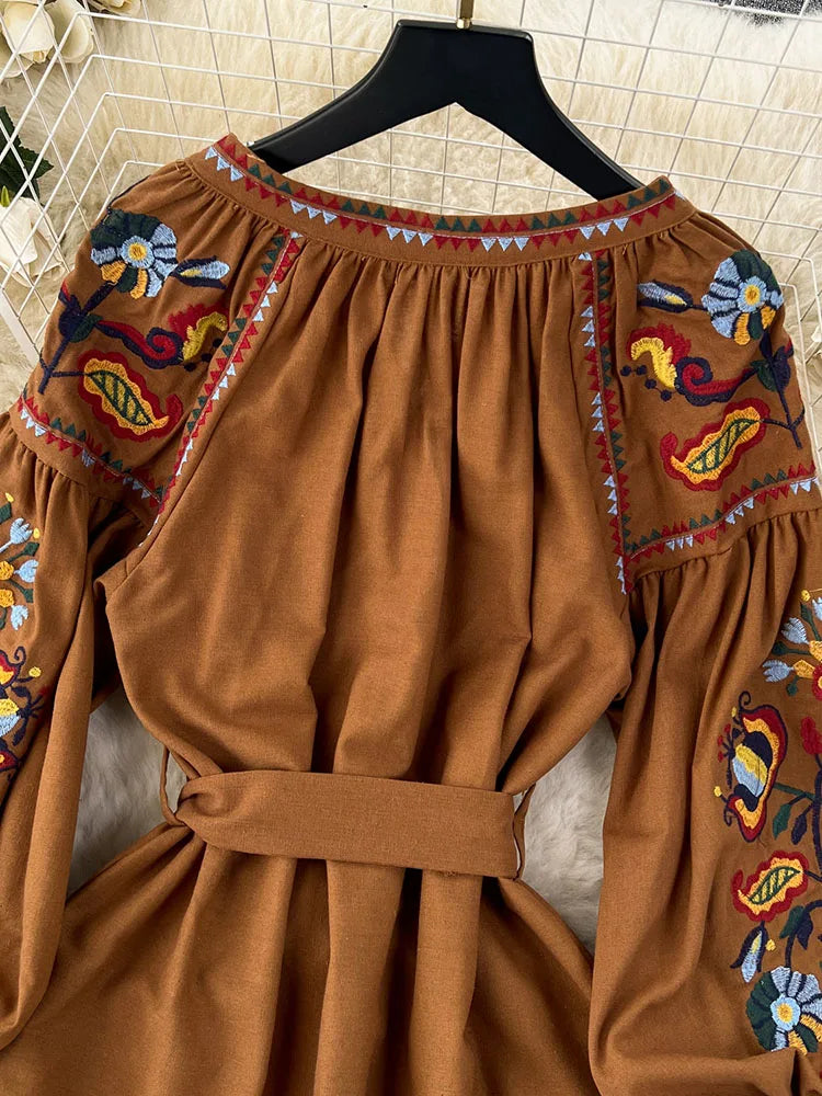 Brown mexican dress