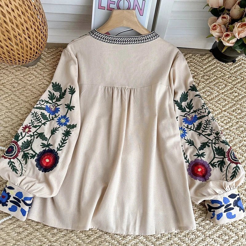 Mexican embroidered blouse boho