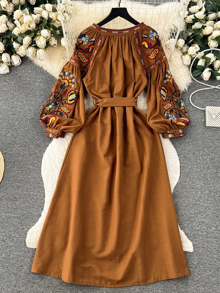 Brown mexican dress