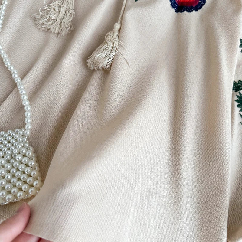 White embroidered mexican blouse