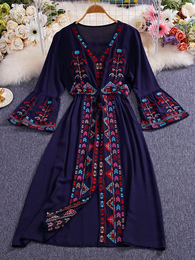 Elegant blue mexican dress