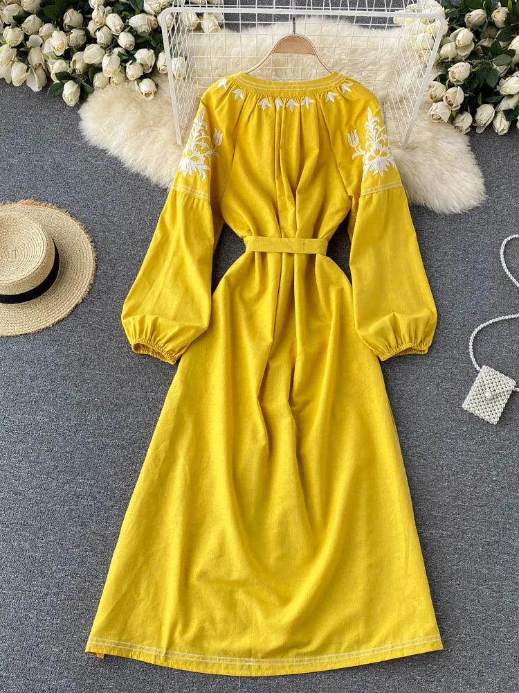 Mexican style yellow dress