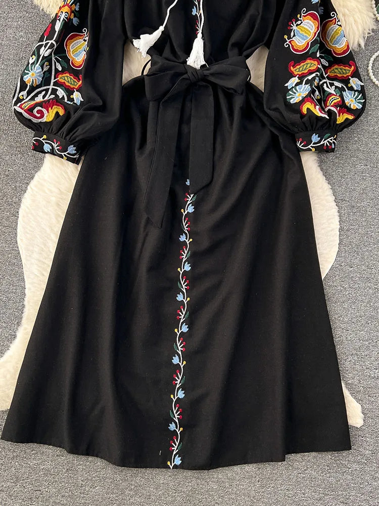 mexican embroidered long dress