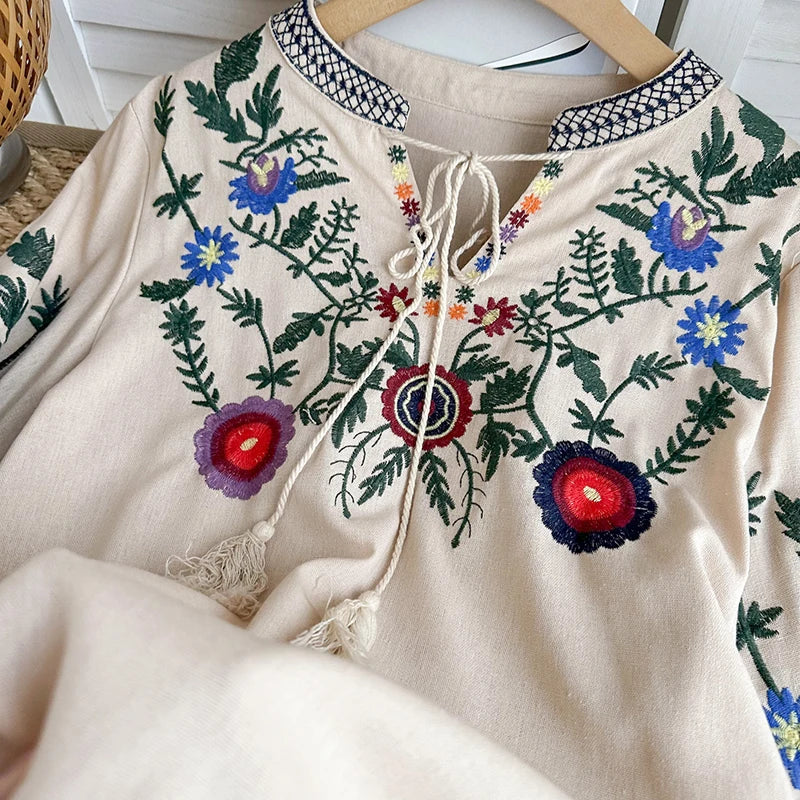 Mexican embroidered blouse boho