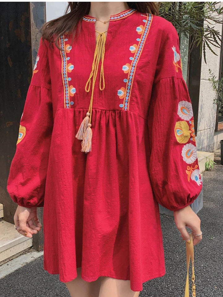 Mexican embroidered mini dress