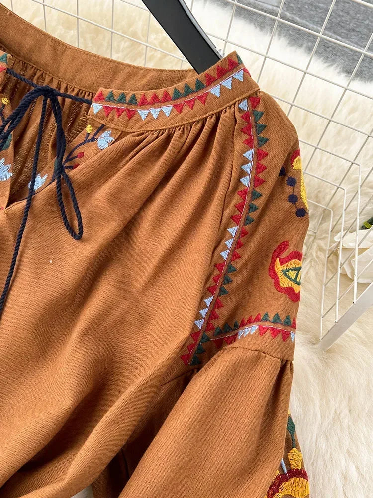 Brown mexican dress