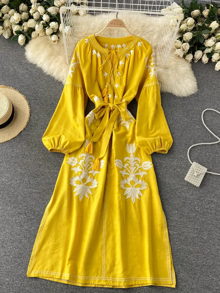 Mexican style yellow dress