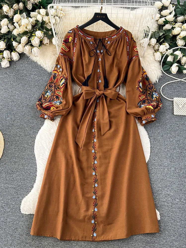 Brown mexican dress