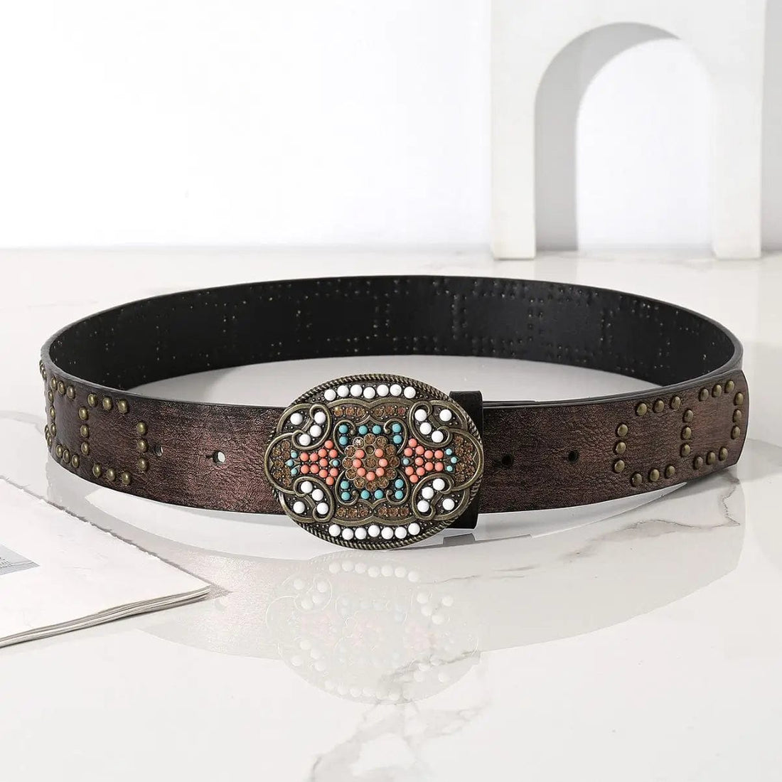 Belt with mexican buckle