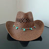 Brown Mexican straw cowboy hat