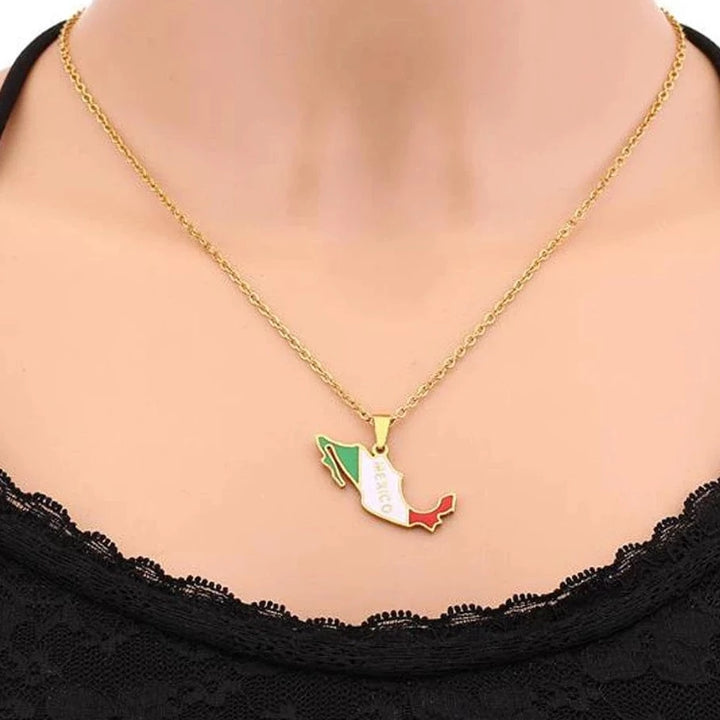 Mexican flag necklace