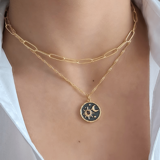 Mexican style gold necklace