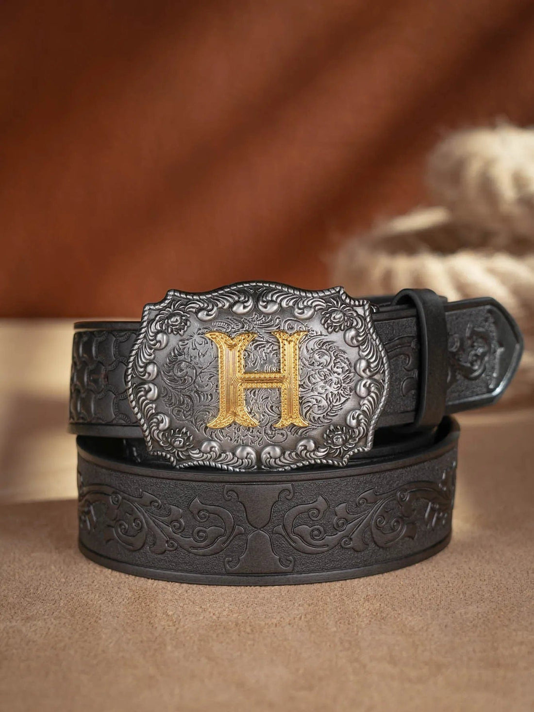 Mexican tooled leather belts