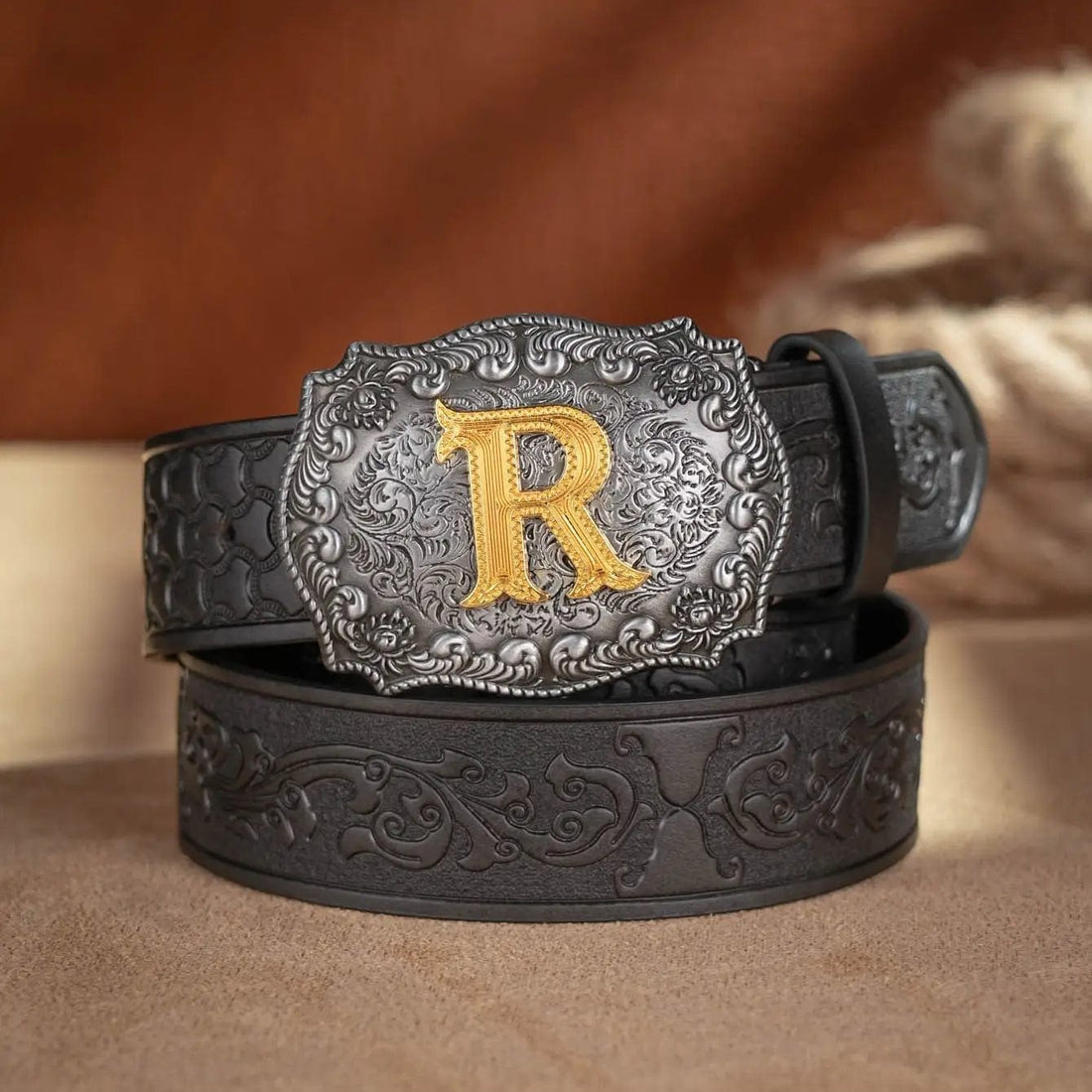 Mexican tooled leather belts