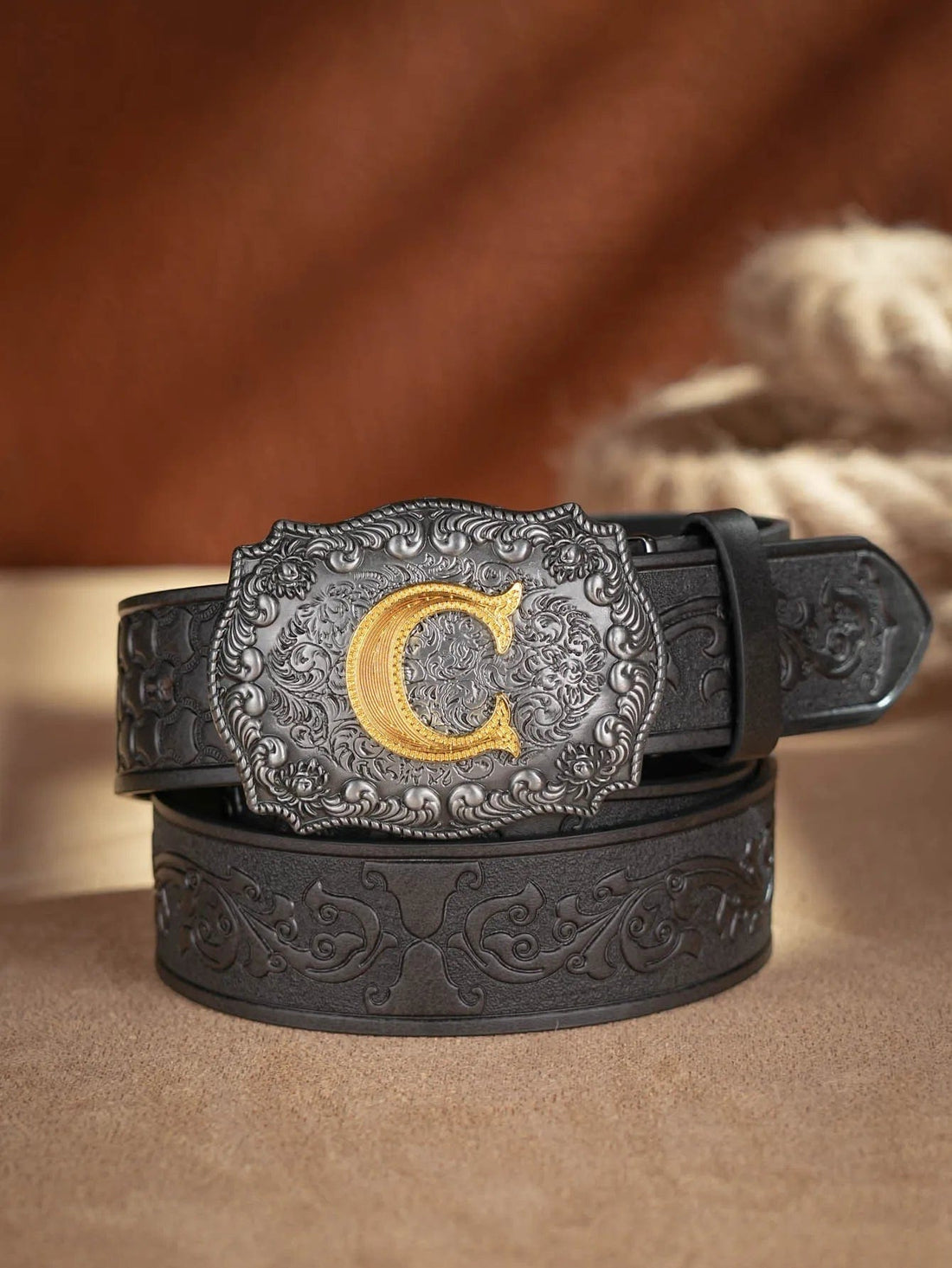 Mexican tooled leather belts