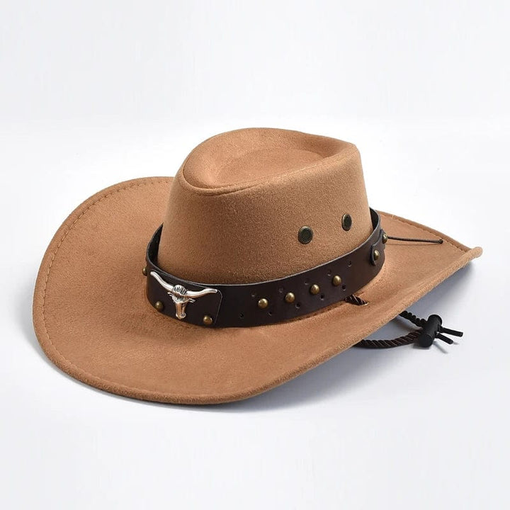 New Artificial Suede Western Cowboy Hats Vintage Big-edge Gentleman Cowgirl Jazz Hat Holidays Party Cosplay Hat