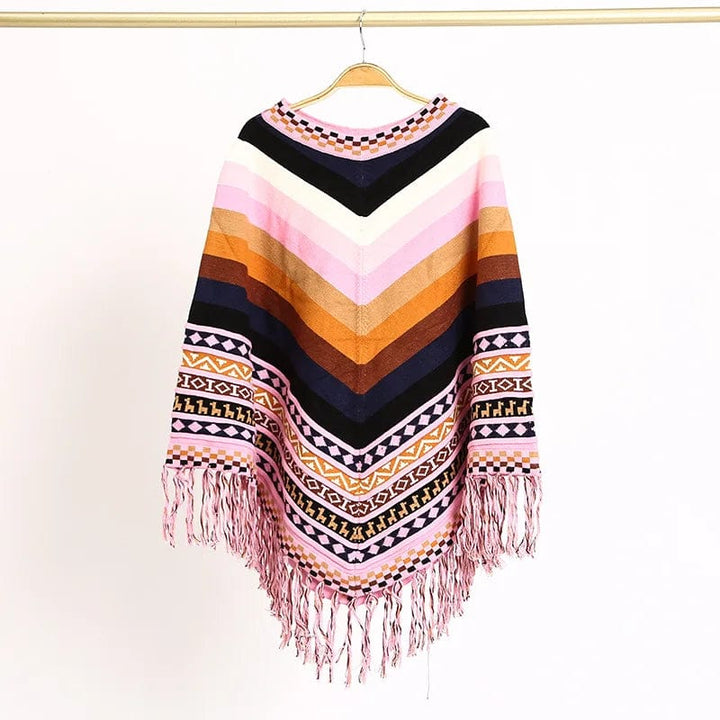 Peruvian National Style Fashion Tassel Travel Coat Shawl Cloak Women's Autumn Winter Warm Cover Lady Ponchos Capes