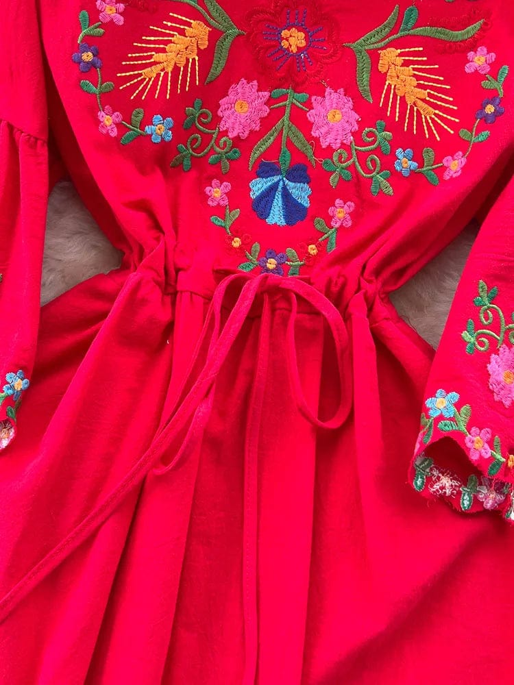 Red mexican dress