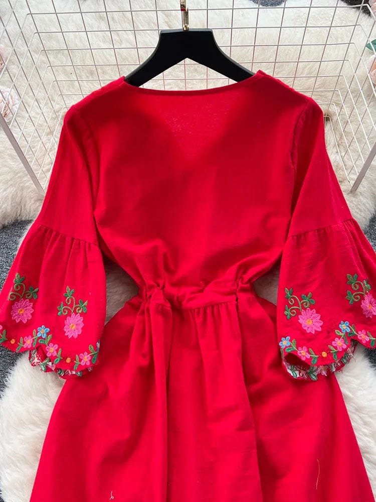 Red mexican dress