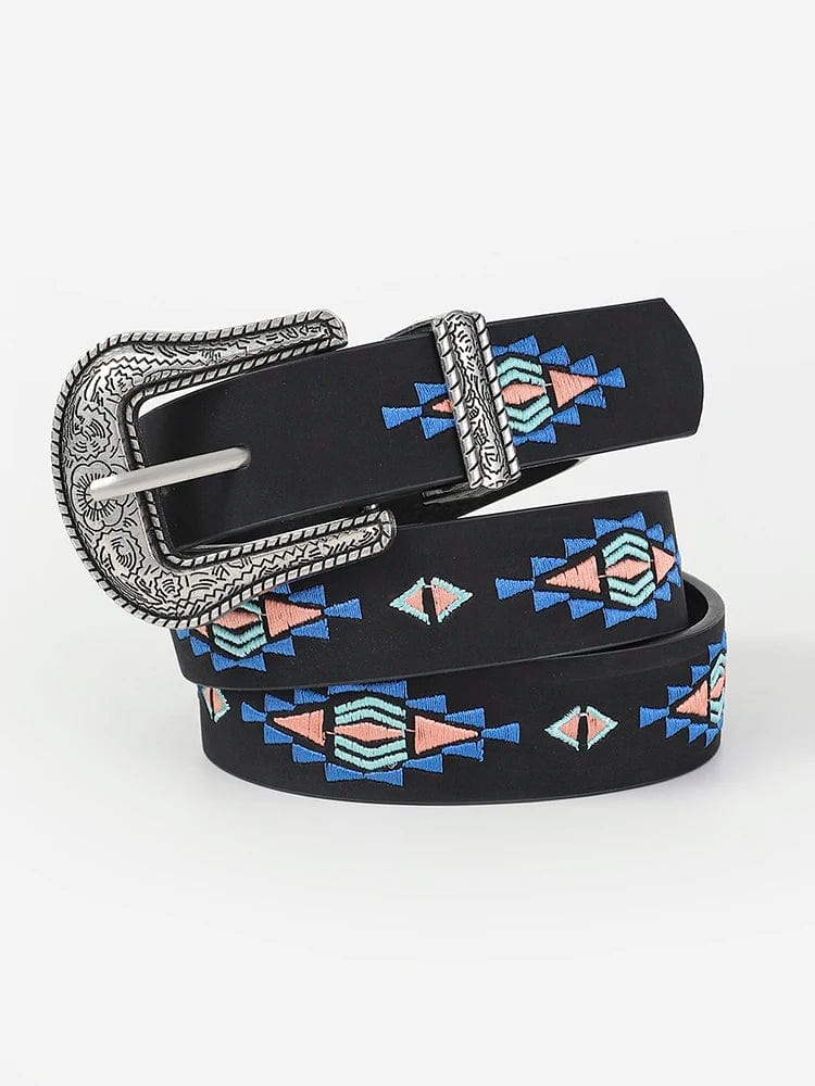 Traditional mexican embroidered belt