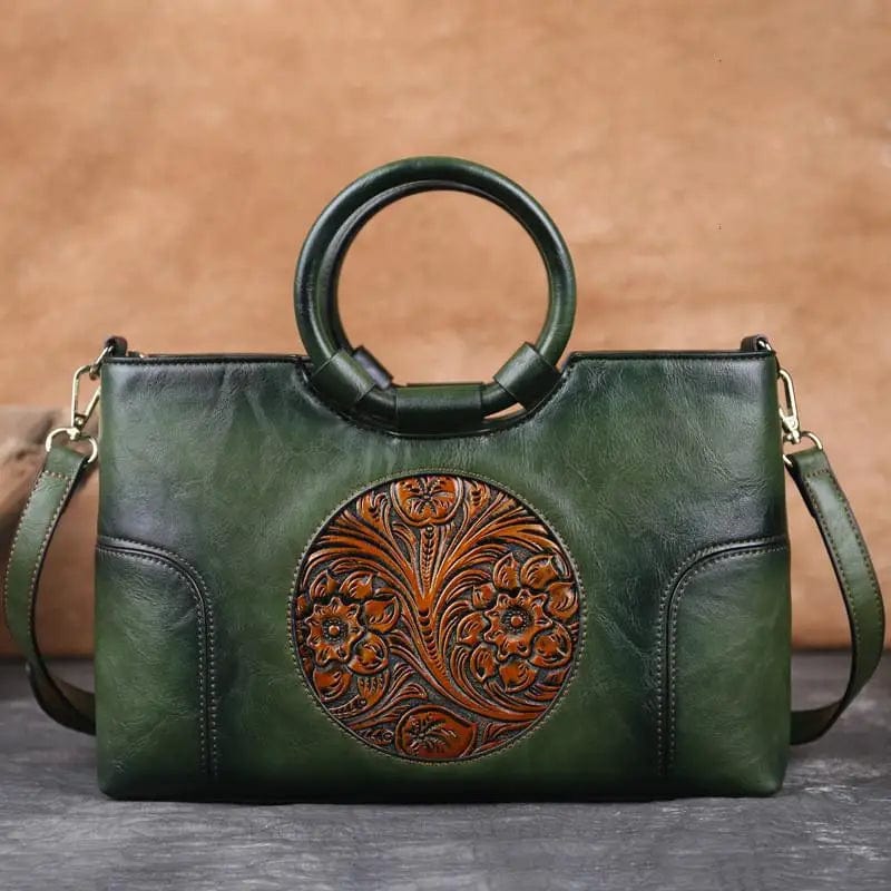 Vintage mexican tooled leather purse