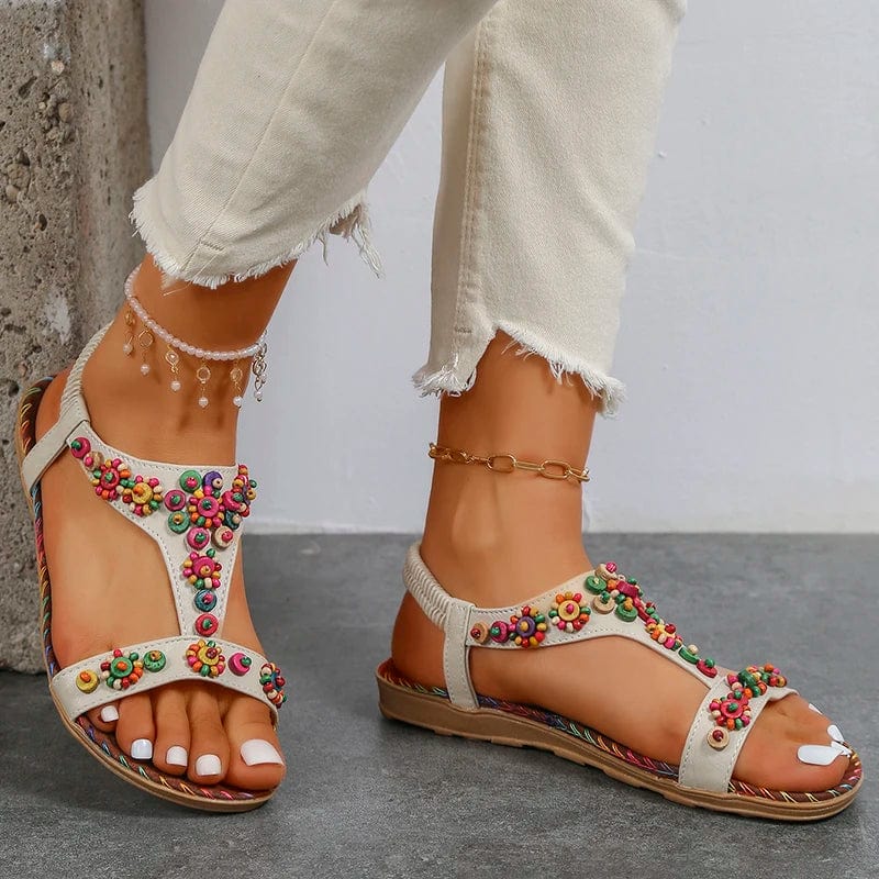 White mexican sandals