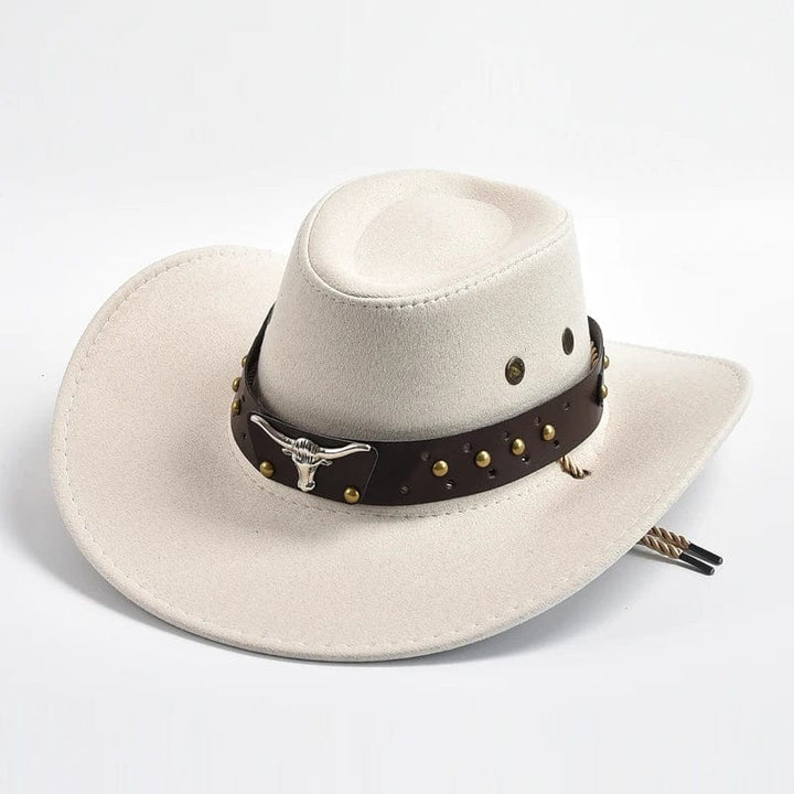 White Traditional Mexican Western Hat