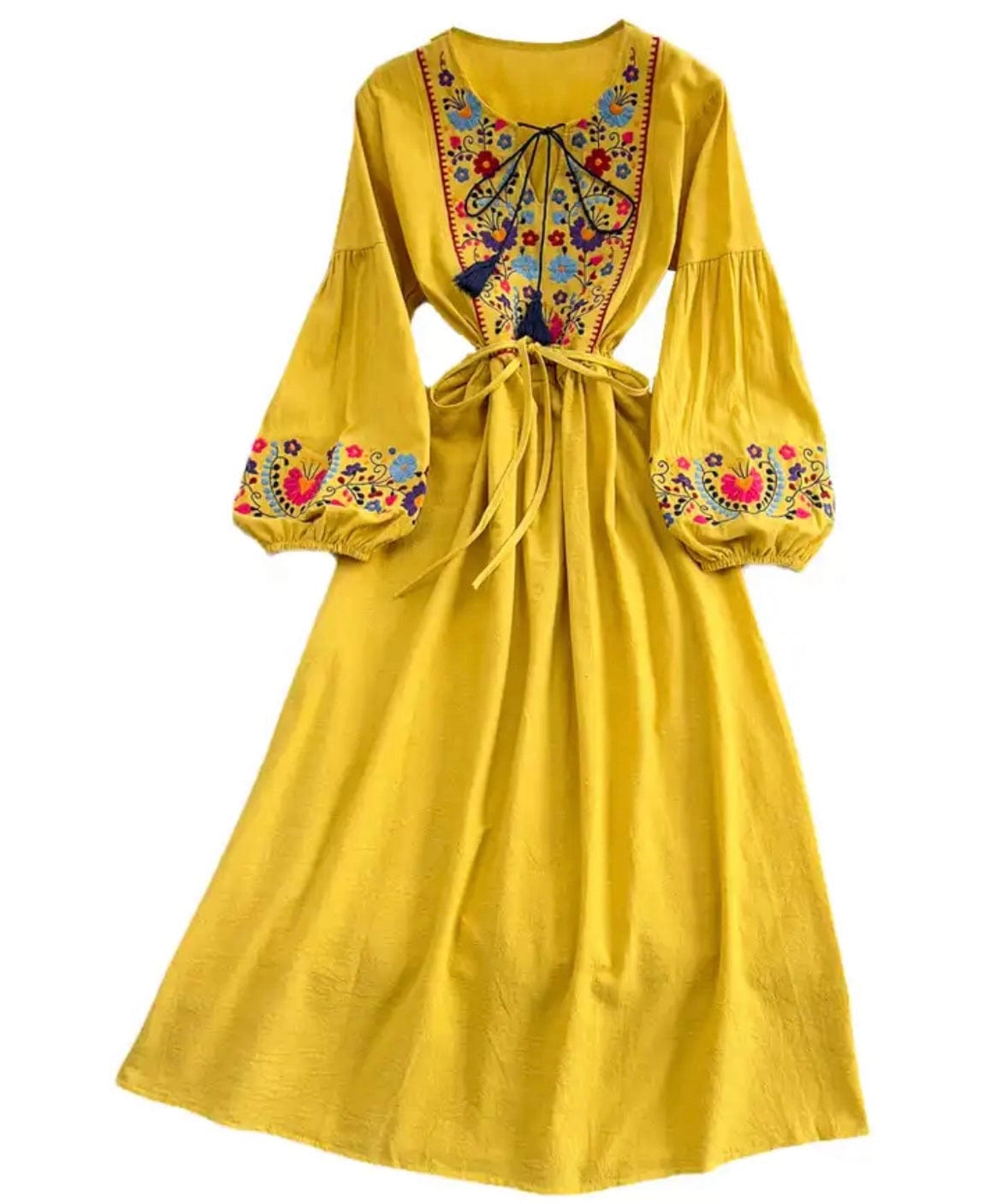Yellow mexican dress